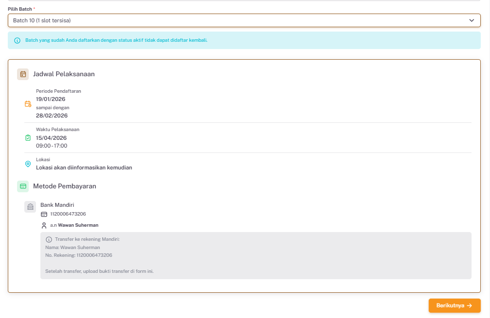 Wizard Tab 1 - Informasi